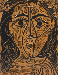 Pablo Picasso, Tete de femme a la couronne de fleurs, 1964