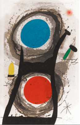 Joan Miro, 1893 - 1983, L'Adorateur Du Soleil, 1969, Etching, H 41.75" x W 26.75", Signed in Pencil Lower Right