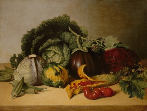 James Peale, Still Life: Balsam Apple and Vegetables, ca. 1820s