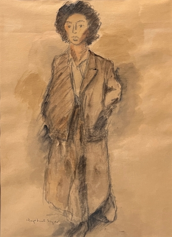 Raphael Soyer Russian-born American (1899-1987) Woman with Brown Skirt and Jacket, n.d.